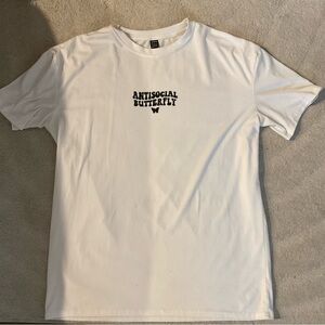 White T-Shirt Antisocial Butterfly